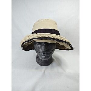 Vintage Orvis Sun Bucket Hat Outdoor Canvas Beige Protection Unisex S/M